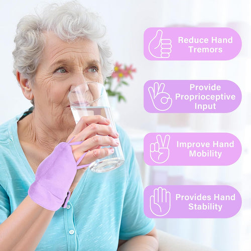 Guantes con Peso HOOMTREE para Temblores de Manos, Estabilidad y Movilidad Mejoradas, Muñeca Ajustable, Herramienta de Fortalecimiento