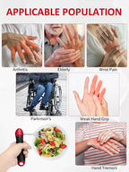 GREENANTS Juego de Cuchara y Tenedor Adaptativos con Peso, Utensilios Giratorios para Comer, Ayuda para Temblores, Artritis, Parkinson, Agarre Débil
